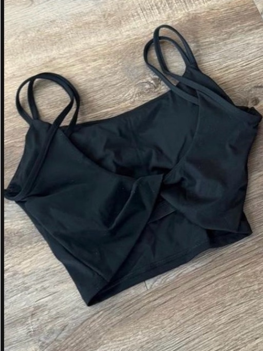 Amazon Essentials Black Double-Strap Cropped Tank